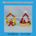 Decorative ceramic christmas train and ceramic santa claus